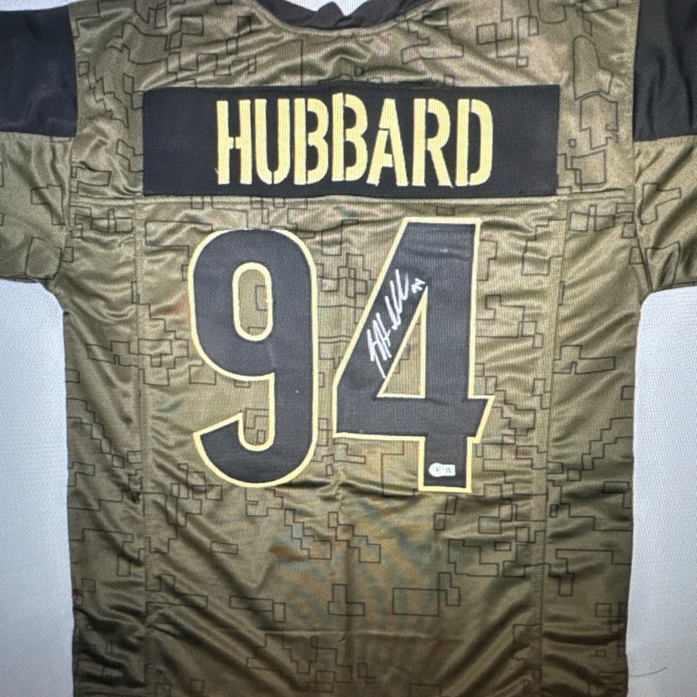 Sam Hubbard Autographed Custom Green Camo Bengals Jersey Beckett CertifiedCOA XL